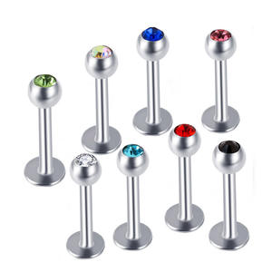 Couleur Cristal Labret <span class=keywords><strong>Anneau</strong></span> <span class=keywords><strong>5mm</strong></span> Boule En Acier <span class=keywords><strong>Oreille</strong></span> Nez 10mm Bar Lip Stud Piercing Bijoux - Product Image 4