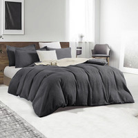 Parure de lit 3 pièces en coton égyptien 100 % gaufré, très douce et agréable pour la peau, avec housse de couette et taies d'oreiller pour la maison, taille King Size