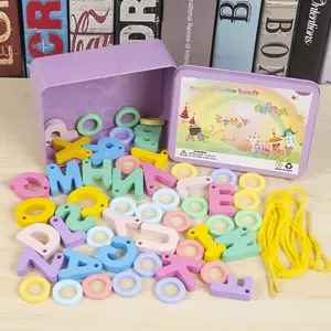 新しい木製の番号糸ビーズのおもちゃ3〜6歳の子供男の子と女の子のための他の教育玩具学習