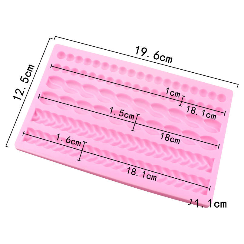 Cake Silicone Mold Chocolate Pearl Twist Braided Rope Fondant Cake Rim ...
