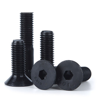 DIN7991 vis à tête fraisée hexagonale en acier au carbone noir filetage complet m6 m8 vis à tête fraisée à six pans creux en oxyde noir