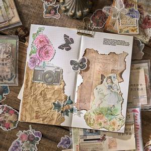 30 pz/pacco fai da te materiale carta Bouquet-come <span class=keywords><strong>serie</strong></span> <span class=keywords><strong>d</strong></span>'<span class=keywords><strong>amore</strong></span> per la decorazione di Journal Retro artistico Base di carta 8 modelli di foglie sciolte - Product Image 6