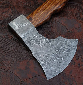 Hache de survie en acier Damas sur mesure, manche en bois, légère, qualité industrielle DIY ZT.17 - Product Image 3