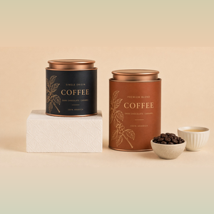 Recipiente de Papel Kraft Personalizable para Café, con Tapa a Presión, para Almacenamiento de Granos de Café a Granel, Listo para Regalo, Reciclable y Ecológico - Product Image 1