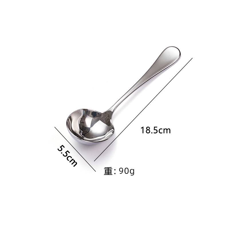 Silver egg-shaped spoon