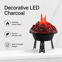 Lampe de table décorative autoportante à LED effet flamme de charbon de bois simulée pour des espaces intérieurs chaleureux