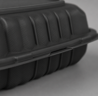 Boîte alimentaire jetable écologique en MFPP blanc, format 9x9x3 pouces, conteneur carré haute capacité pour cuisines éphémères et chaînes de restaurants