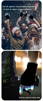Gants LED noirs et blancs avec six modes d'éclairage, piles CR2016 remplaçables, pour événements festifs, fêtes, vente en gros
