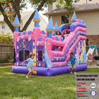 Château gonflable Nova NVAP-0106, rose et violet, avec toboggan sec, château gonflable pour enfants, princesse