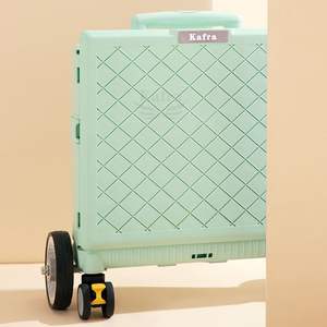 รถเข็นอเนกประสงค์พับได้พร้อมฝาปิดกล่องล้อลากสำหรับช็อปปิ้ง - Product Image 5