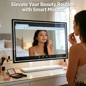 Espejo de Belleza Inteligente Tystart con Luz LED Ajustable, Sistema Android, Conexión WiFi, Altavoces Bluetooth para Cosméticos y Maquillaje <span class=keywords><strong>Personal</strong></span> - Product Image 2