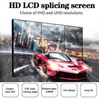 Écran vidéo mural LCD sur mesure de 46 pouces pour intérieur, 3x3, 2x2, 4x4, avec cadre ultra fin, pas de pixel P2.0, format 16:9
