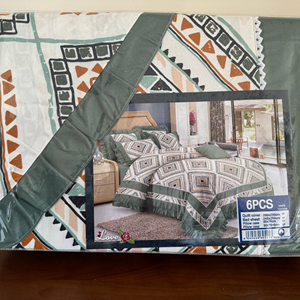 Populaire 6-delige beddengoedset met print, kingsize & queensize, geschikt voor alle seizoenen, polyester/katoen, voor thuis, slaapkamer, met 4 kussenslopen - Product Image 1