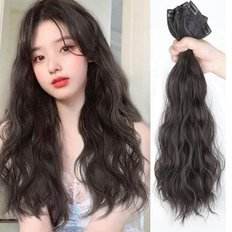 Cabello ondulado 55CM Parte WE (WFHYQTH) Extensiones de cabello Remy Tejidos preunidos Onda profunda recta natural 12 "14" 40 "Teñido suave" - Product Image 1