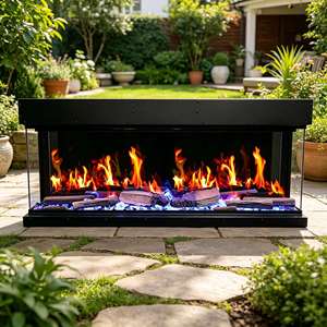Chimenea Eléctrica LCD Popular de 60 Pulgadas con Protección Contra Sobrecalentamiento, Vista de 3 Lados <span class=keywords><strong>y</strong></span> <span class=keywords><strong>Calefactor</strong></span> para Decoración de Sala de Estar, Dormitorio <span class=keywords><strong>y</strong></span> Oficina - Product Image 5