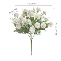 Bouquet miniature rustique de 20 tiges de fleurs artificielles, résistant aux UV, inaltérable, aspect lilas-carnation, décoration de table, fenêtre, maison