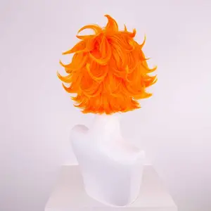 Haikyuu Hinata Shoyo Perruques Cosplay courtes orange Cheveux synthétiques résistants à la chaleur d'anime