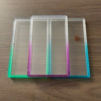 Protection pour cartes PSA avec panneau arrière en acrylique transparent et cadre en TPU dégradé, 41 options de couleurs