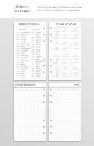 Agenda Personalizada Filofax 2027, Planificador Mensual, Recambios de Hojas Sueltas para Carpeta de 6 Anillas - Product Image 6