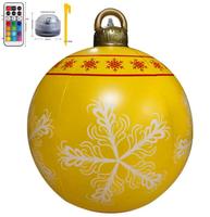 Vente flash - Boule de Noël gonflable en PVC avec LED - Ballon de Noël clignotant pour la décoration extérieure du jardin