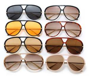 Gafas de Sol de Piloto Punk Extra Grandes con Logotipo Personalizado, Montura Grande con Patas de Aleación Vintage 2025, Protección UV400 para Mujer - Product Image 6