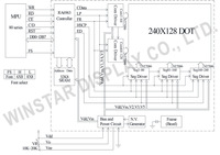 Écrans graphiques LCD 240x128 WG240128E Température de fonctionnement -20°C ° C+70 ° Instrument industriel de 5,7 pouces