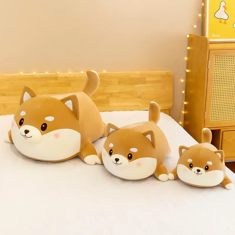 Personalizado Corgi Gordura Shiba Boneca Brinquedo De Pelúcia Rodada Laminados Partido Modelo Shiba Inu Menina Boneca Dormir Travesseiro Pano Boneca