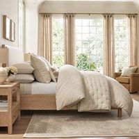 Lit double en bois massif de 1,8 m, style campagne américaine, pour chambre principale, avec dossier souple, lit en chêne rétro français, idéal pour gîte, lit en bois de 1,8 m