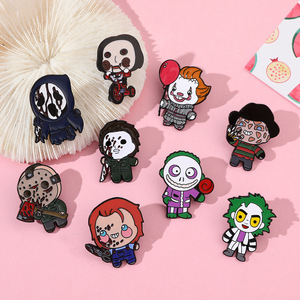 Hot bán Halloween khủng khiếp phim hoạt hình kim loại thủ công huy hiệu Dễ Thương phim hoạt hình Rose ve áo pin tùy chỉnh mềm men cứng Pin - Product Image 1