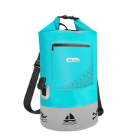 Logo personnalisé OEM 25L PVC Roll Top Dry Sack Pochette flottante réfléchissante pour le kayak, le canoë, le camping, l'escalade-Sac sec étanche