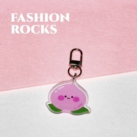 Porte-clés personnalisé en acrylique transparent avec logo, motif fruit, dessin animé, breloque en époxy transparent, porte-clés en plastique, porte-clés anime en acrylique, personnalisable