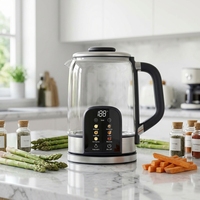 Bouilloire électrique en verre multifonction à double paroi avec écran couleur numérique 1,7 L 1500 W OEM/ODM
