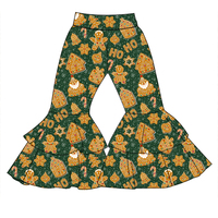 Pantalon décontracté mi-mollet en bambou pour fillettes, respirant, double couche, écologique, doux, imprimé, coupe cloche, collection automne-hiver, OEM