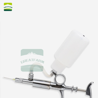 Jeringa veterinaria ajustable de 5ml-Acero inoxidable, inyector de vacuna continuo automático para cerdos