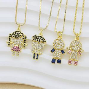 Collier pendentif enfant en cristal <span class=keywords><strong>BD</strong></span>-D1112, plaqué or cuivre, bijoux pour fils et filles - Product Image 2