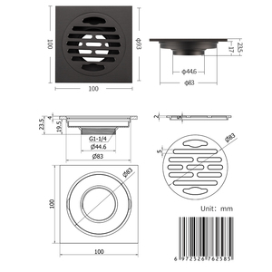 <span class=keywords><strong>Filtre</strong></span> carré en laiton moderne 10*10cm Invisible Insert <span class=keywords><strong>Anti</strong></span> <span class=keywords><strong>Odeur</strong></span> Salle de bain <span class=keywords><strong>Douche</strong></span> Drain de sol - Product Image 2