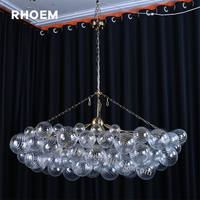 Lustre linéaire RHOEM Talia en verre pour escalier, salon, éclairage décoratif, luminaire suspendu pour la maison