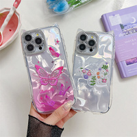 Casing HP INS Style Two Side IMD Plating Lens TPU+PC Anti Benturan Motif Kustom Telinga Kucing untuk iPhone 17 16 15 14 13 12 11 Pro Max
