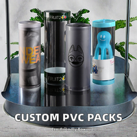 Cylindre en PVC recyclé personnalisable, baril en plastique transparent pour emballage de vêtements, impression UV, logo personnalisé, artisanat