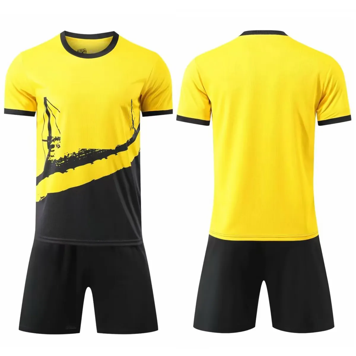 23 jersey black and yellow maillot dortmund kit football personnalisable for kids mens soccer uniforms soccer wear set with logo