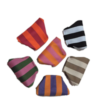 Trousse de maquillage à pochette ouverte à usage quotidien pour dame élégante Rangement portable à rayures bicolores étuis à cosmétiques en polyester
