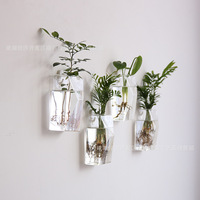 Vase en verre mural hydroponique, vase en verre tendance pour la maison, dispositif d'arrangement floral hydroponique, récipient hydroponique