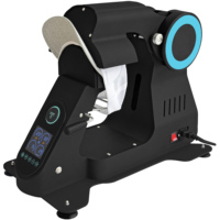 Machine de Presse à Chaud Automatique pour Casquettes et Chapeaux avec Localisateur Laser, à Chauffage Supérieur et Inférieur, Ouverture Automatique et Coussinets Remplaçables