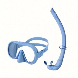 Máscara de Buceo de Silicona Líquida, Plegable, Impermeable, Ajustable, con Marco, 3 Piezas, con Cristal UV, en Oferta - Product Image 1