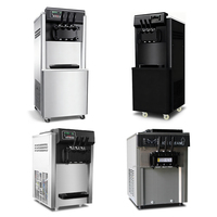 Machine à crème glacée molle commerciale YINSHUO BQL-2200, lait et eau, 3 saveurs, 2200W, certifiée CE ETL, 220/110V, fonction de réfrigération