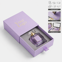 Kotak Kemasan Parfum & Kosmetik Mewah Buatan Tangan Berbahan Karton Rigid dengan Laci Geser dan Logo Custom