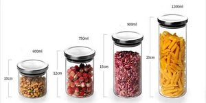 Aeota-Jarra de vidrio hermética para comida y <span class=keywords><strong>pasta</strong></span>, recipiente de vidrio resistente al calor personalizado, cilindro de boca ancha, borosilicato, cocina, café - Product Image 5