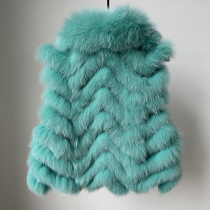 Hot Sale Pink Real Fox Fur <strong>Waistcoat</strong> Women Elegant Genuine Fur Vest Gilet Lady Sleeveless Fur Coat Jacket - Product Image 5