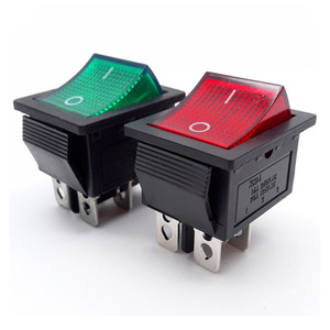 4-Pin LED On-off Rocker <b>Switch</b> KCD4 16A 250V AC <b>with</b> <b>Plug</b>-In Termination - Product Image 5