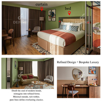 Ensemble de chambre d'hôtel moderne haut de gamme en bois, mobilier écologique personnalisé OEM/ODM pour suites d'hôtels 3 à 5 étoiles